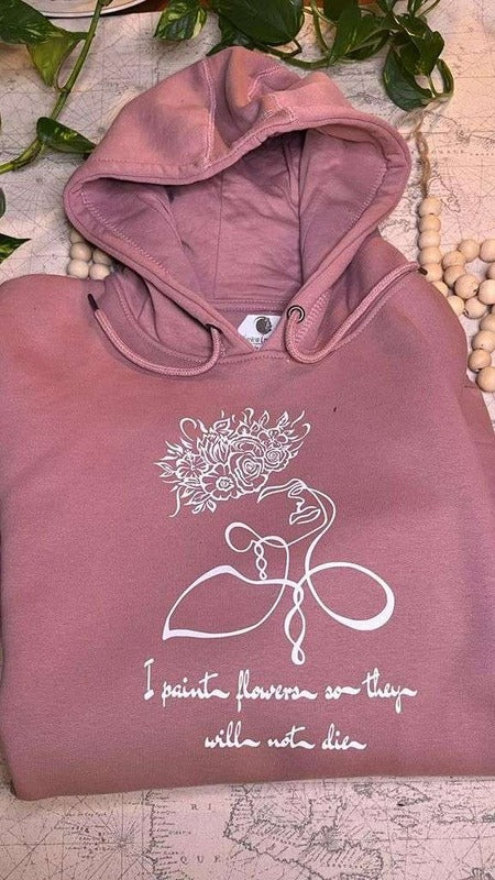 Frida Khalo line art hoodie (100% organic cotton)
