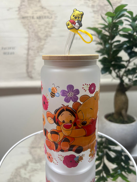 Pooh and friends glass tumbler (MATTE)
