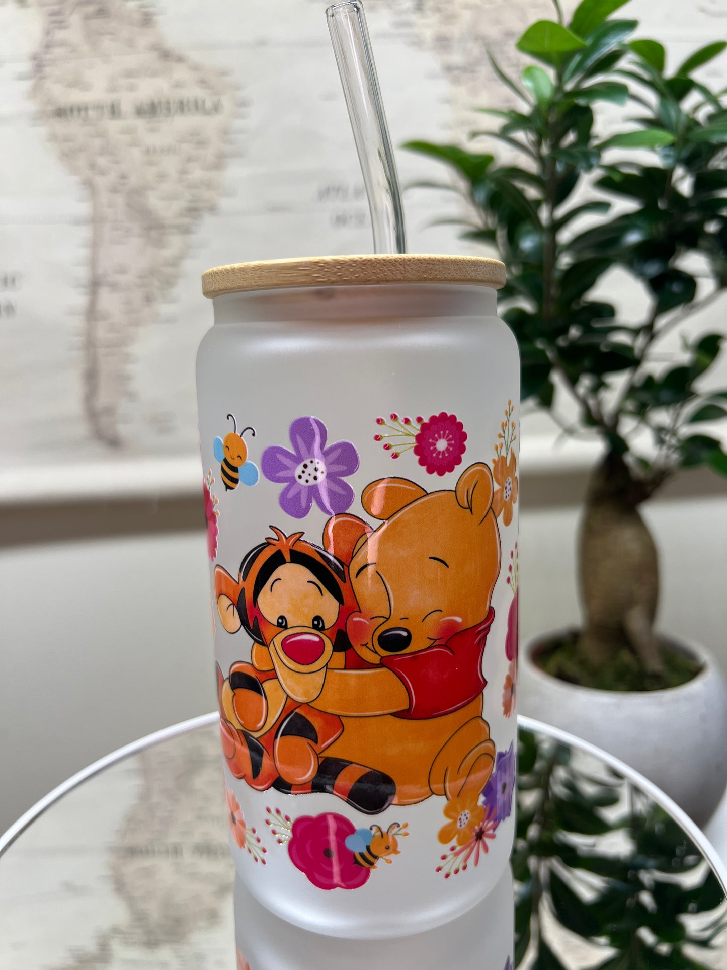 Pooh and friends glass tumbler (MATTE)