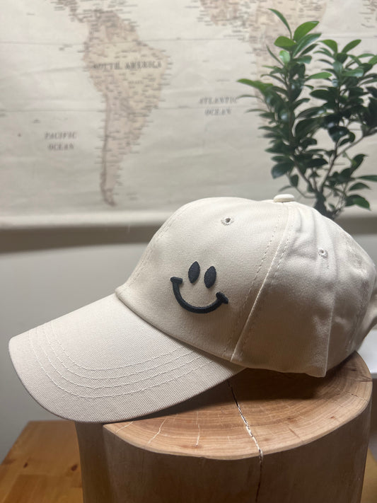 Embroidery smiley face baseball cap