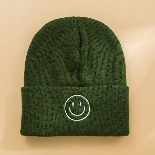 Unisex Smiley Face Embroidery beanie
