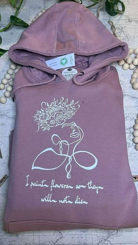 Frida Khalo line art hoodie (100% organic cotton)