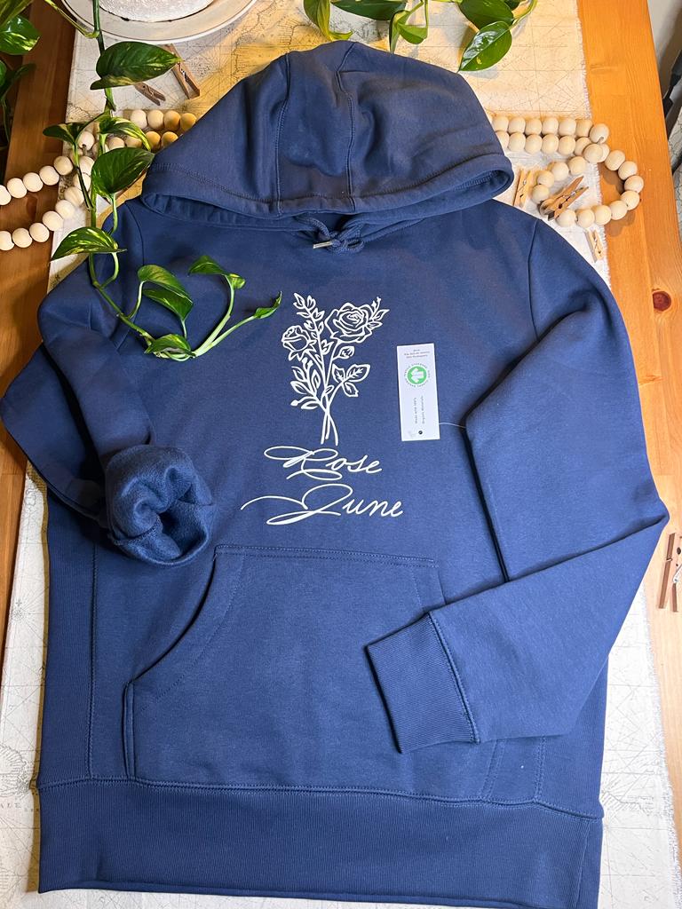 Personalized  birth flower hoodie (100% organic cotton)