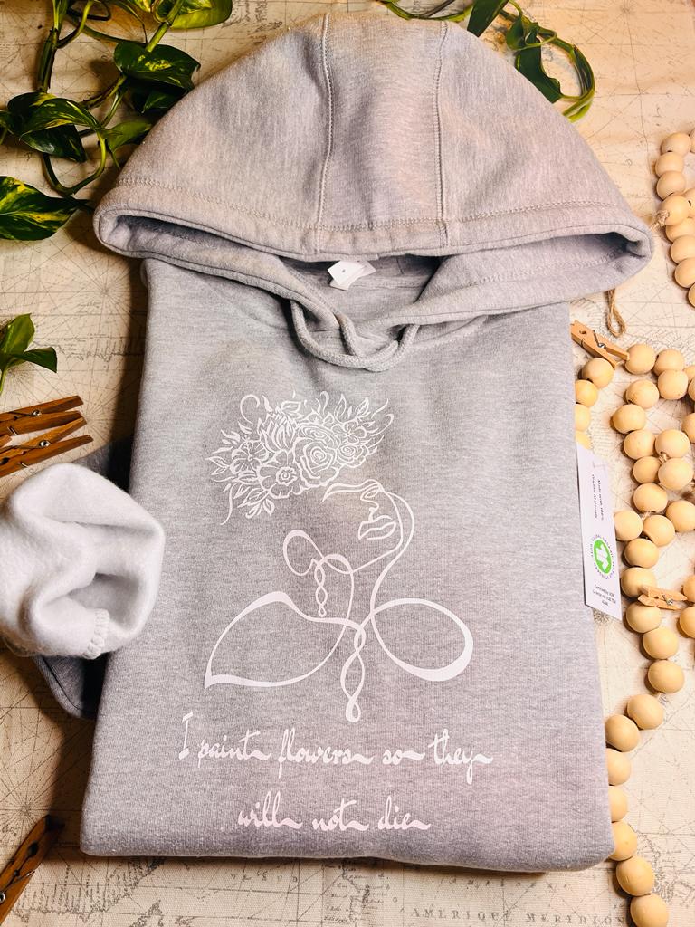Frida Kahlo line art hoodie (100% organic cotton)